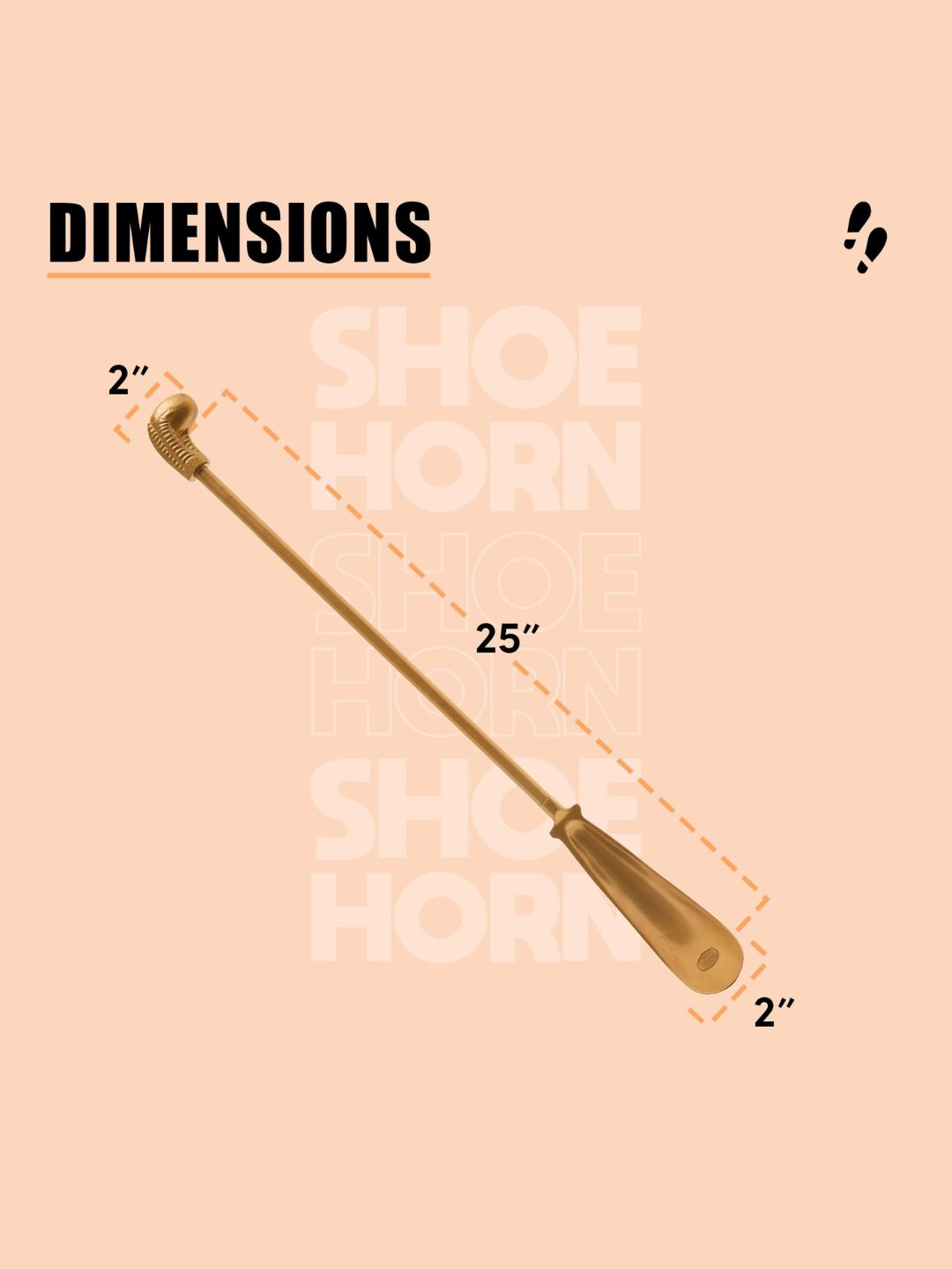 Shoe Mistri Premium Gold Aluminium Shoehorn - 24” Long Handle