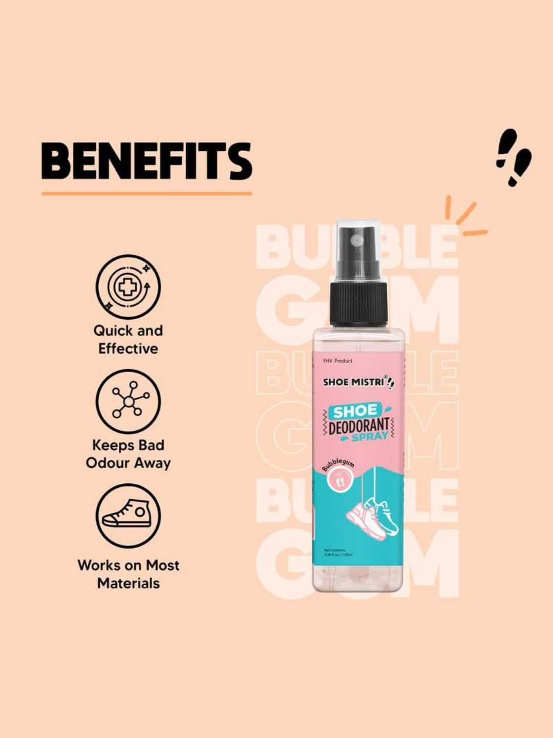 Shoe Mistri Foot & Shoe Deodorant Spray - Bubblegum Essential Oils