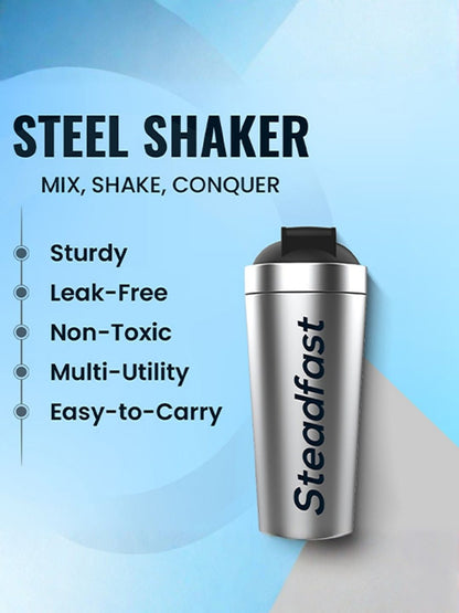 Steadfast Nutrition Stainless Steel Shaker Bottle - Silver (750 ml)