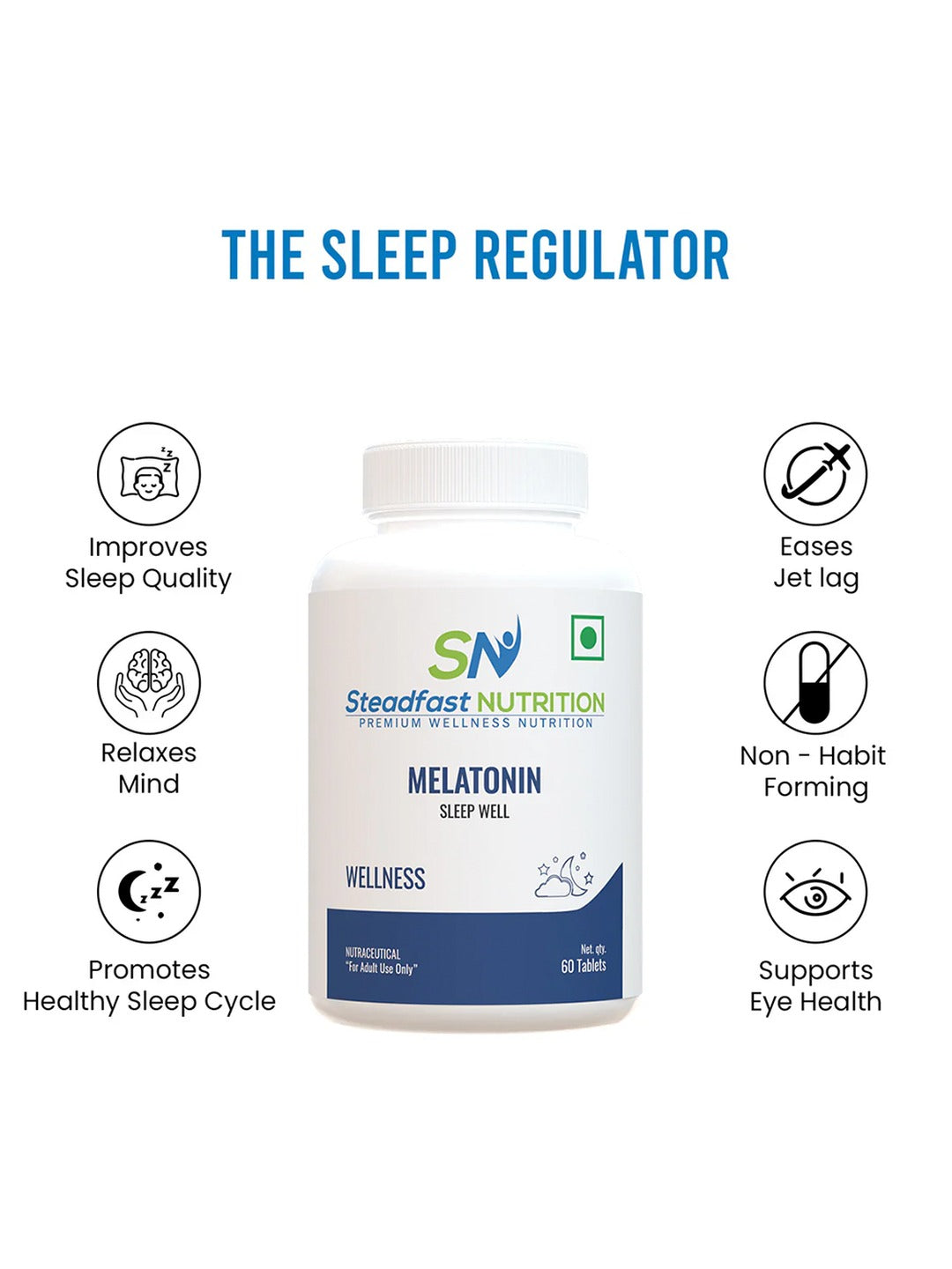 Steadfast Nutrition Melatonin 5 mg Sleep Supplement (60 Tablets)