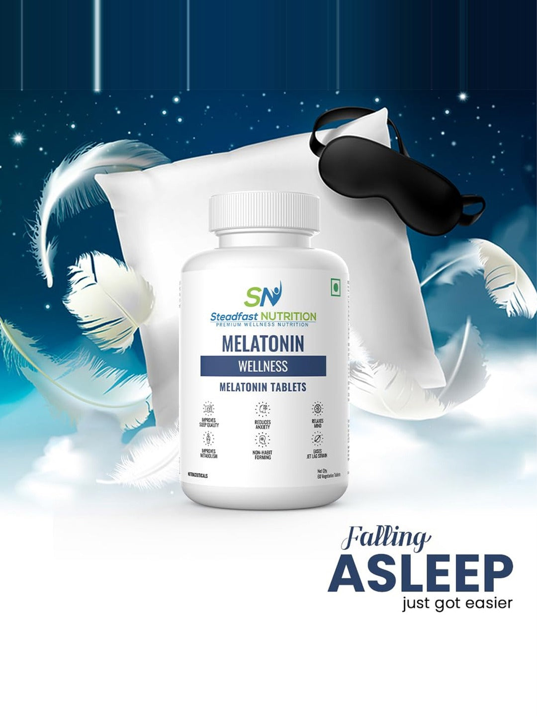 Steadfast Nutrition Melatonin 5 mg Sleep Supplement (60 Tablets)