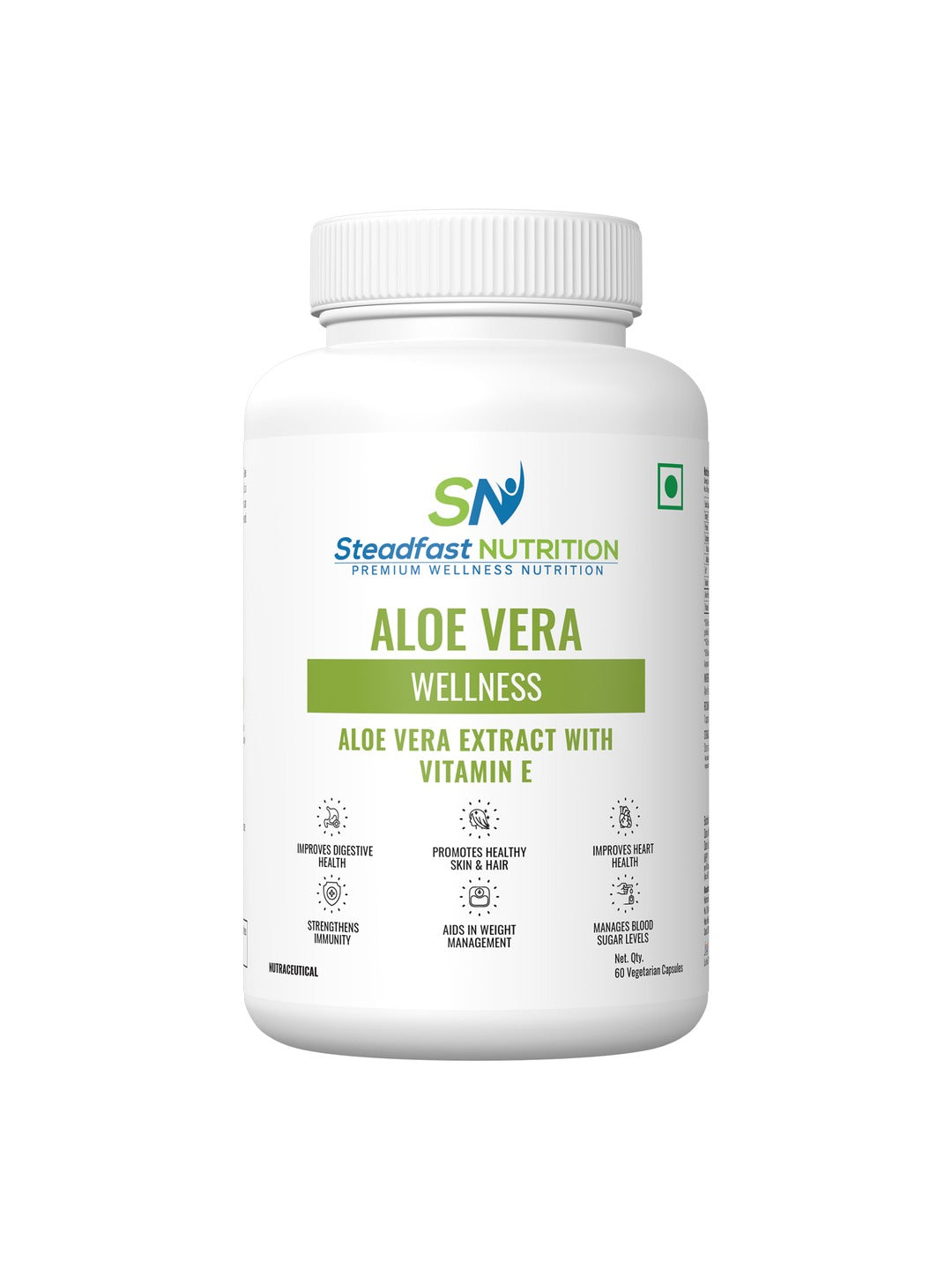 Steadfast Nutrition Aloe Vera for Healthy Skin & Hair (60 Capsules)
