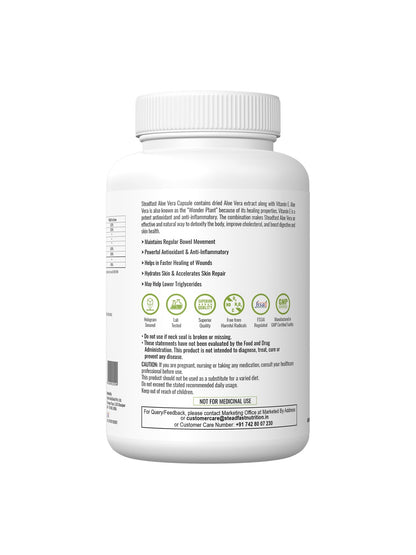 Steadfast Nutrition Aloe Vera for Healthy Skin & Hair (60 Capsules)