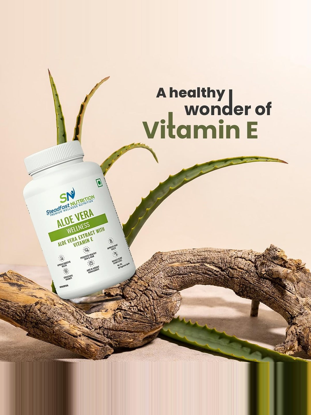 Steadfast Nutrition Aloe Vera for Healthy Skin & Hair (60 Capsules)