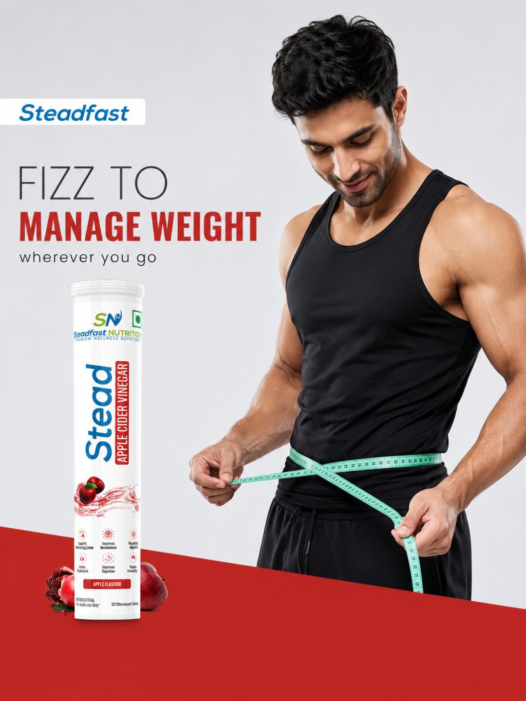 Steadfast Nutrition Apple Cider Vinegar Tablets - Apple (20 Tablets)