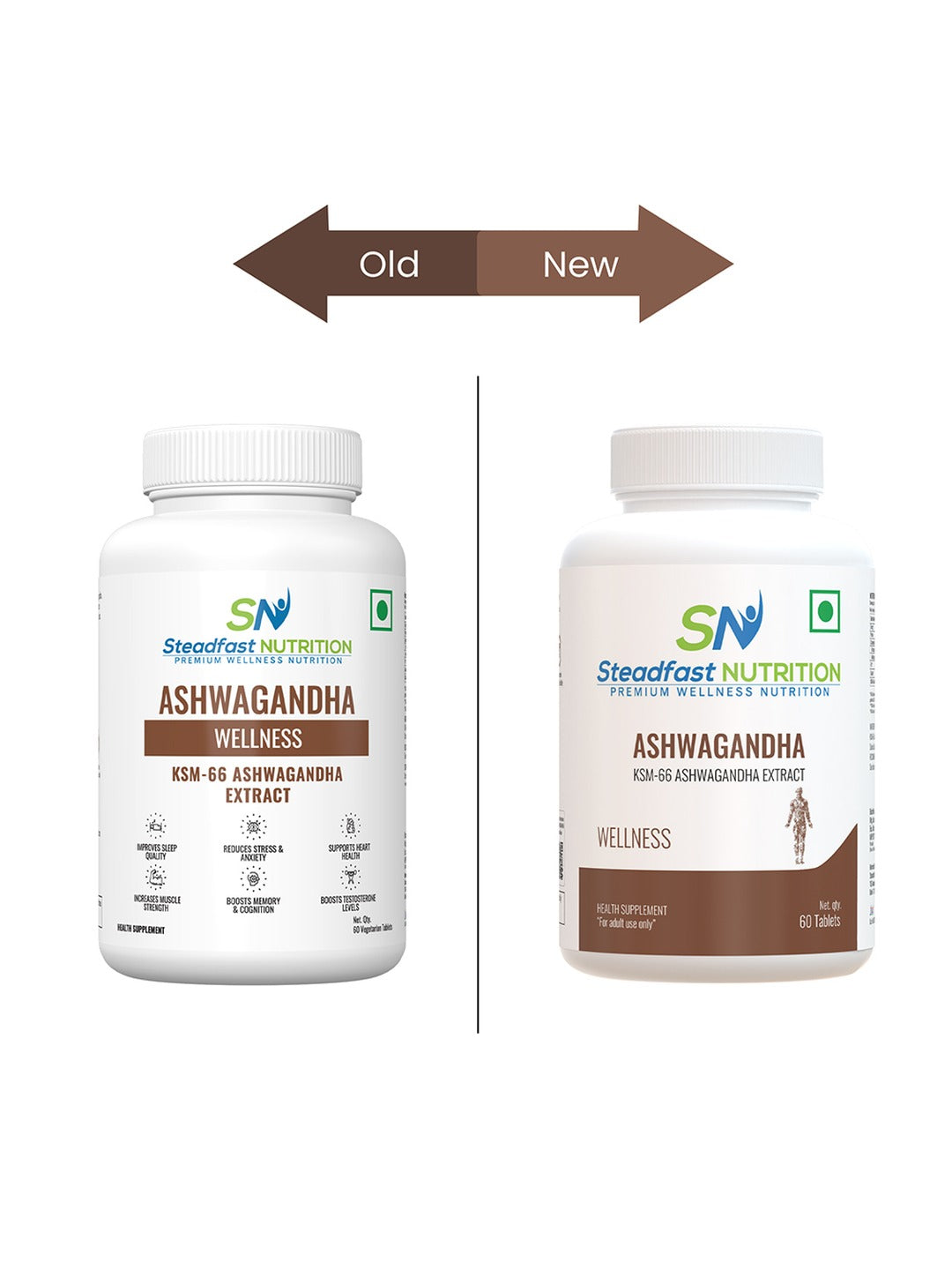 Steadfast Nutrition Ashwagandha KSM-66 Tablets (60 Tablets)
