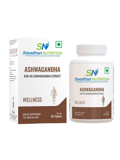 Steadfast Nutrition Ashwagandha KSM-66 Tablets (60 Tablets)