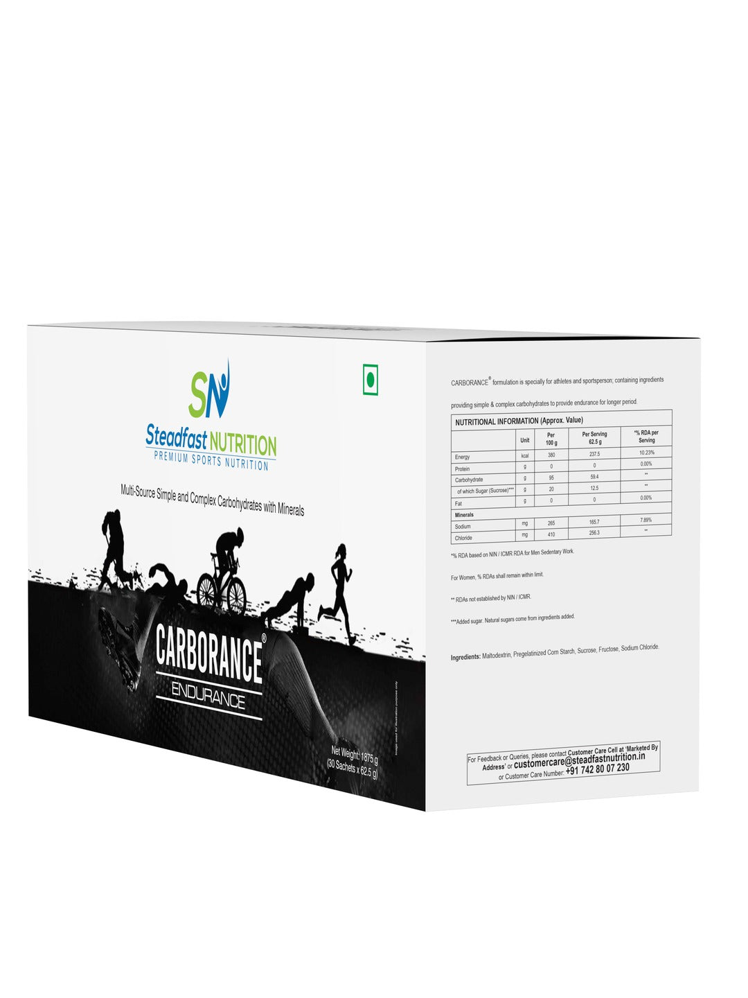 Steadfast Nutrition Carborance Multi-Source Carbohydrates - Unflavoured (30 Sachets)
