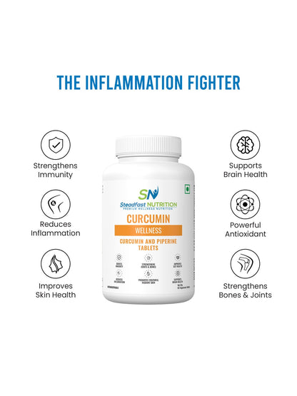 Steadfast Nutrition Curcumin Piperine Supplement (60 Tablets)
