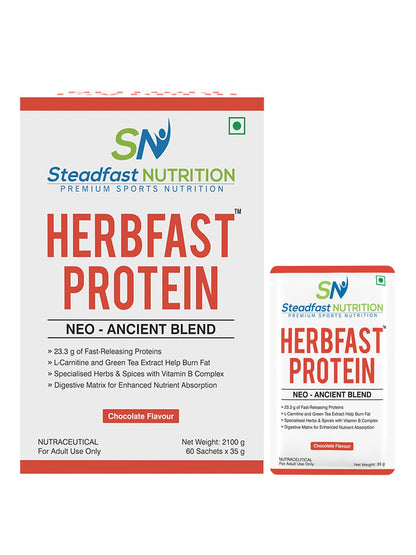 Steadfast Nutrition HerbFast Fast-Release Whey Protein - Chocolate (60 Sachets)