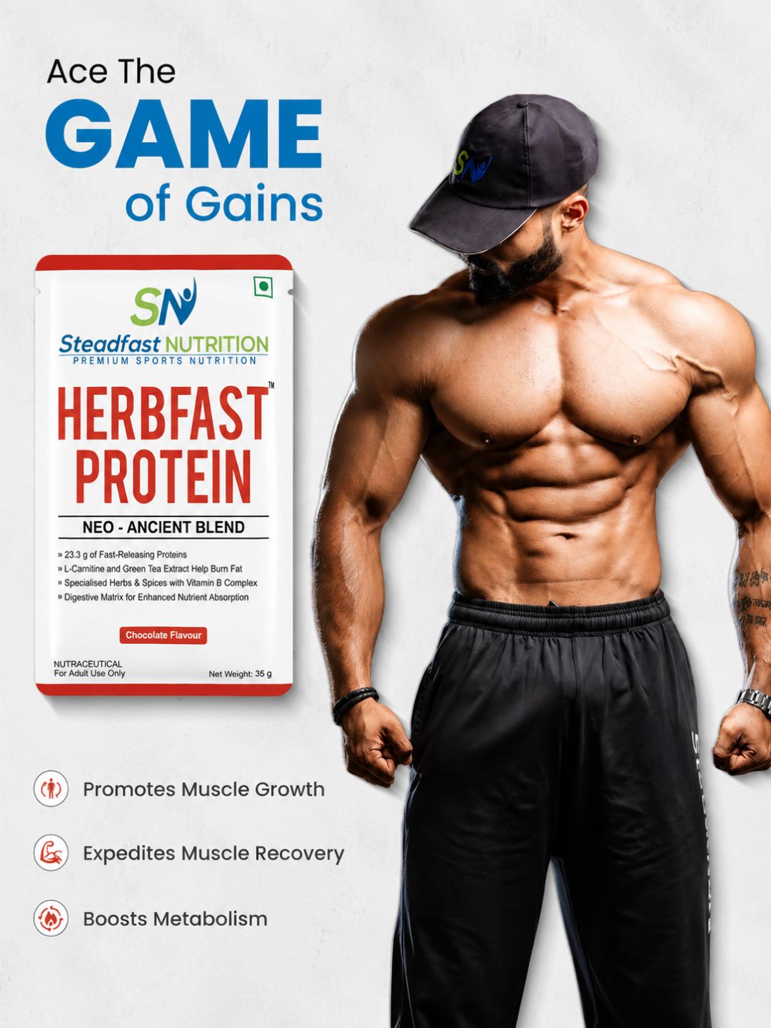 Steadfast Nutrition HerbFast Fast-Release Whey Protein - Chocolate (60 Sachets)