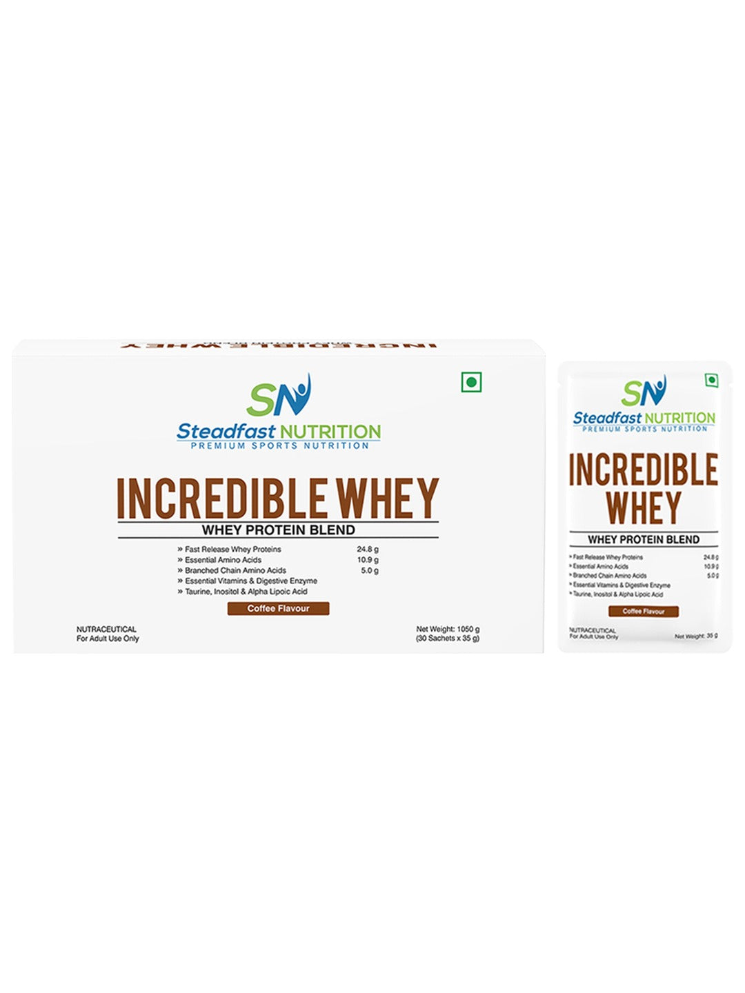 Steadfast Nutrition Incredible Whey Protein - Coffee (30 Sachets)
