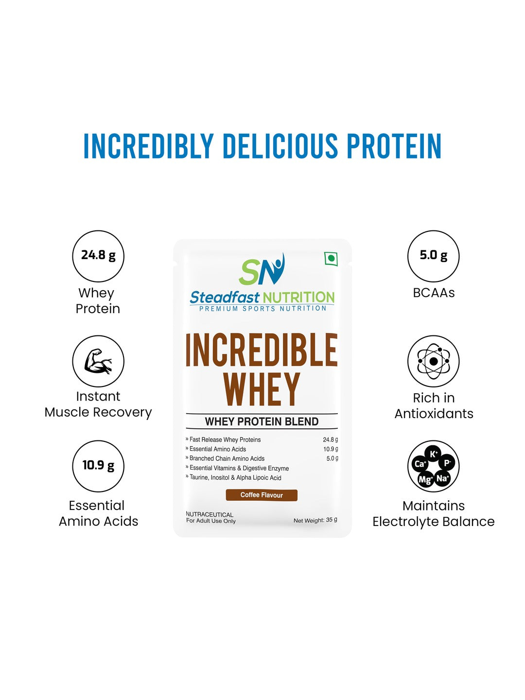 Steadfast Nutrition Incredible Whey Protein - Coffee (30 Sachets)