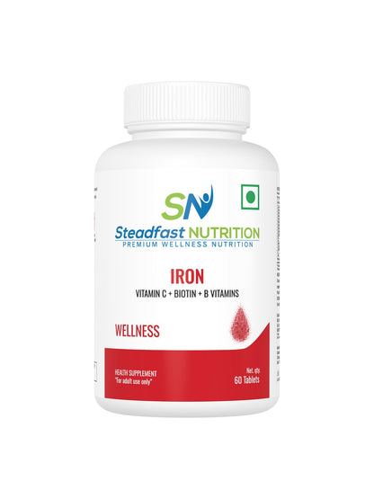 Steadfast Nutrition Iron with Vitamin C, Biotin & B Vitamins (60 Tablets)