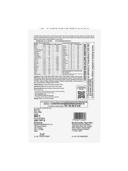 Steadfast Nutrition Incredible Whey Protein