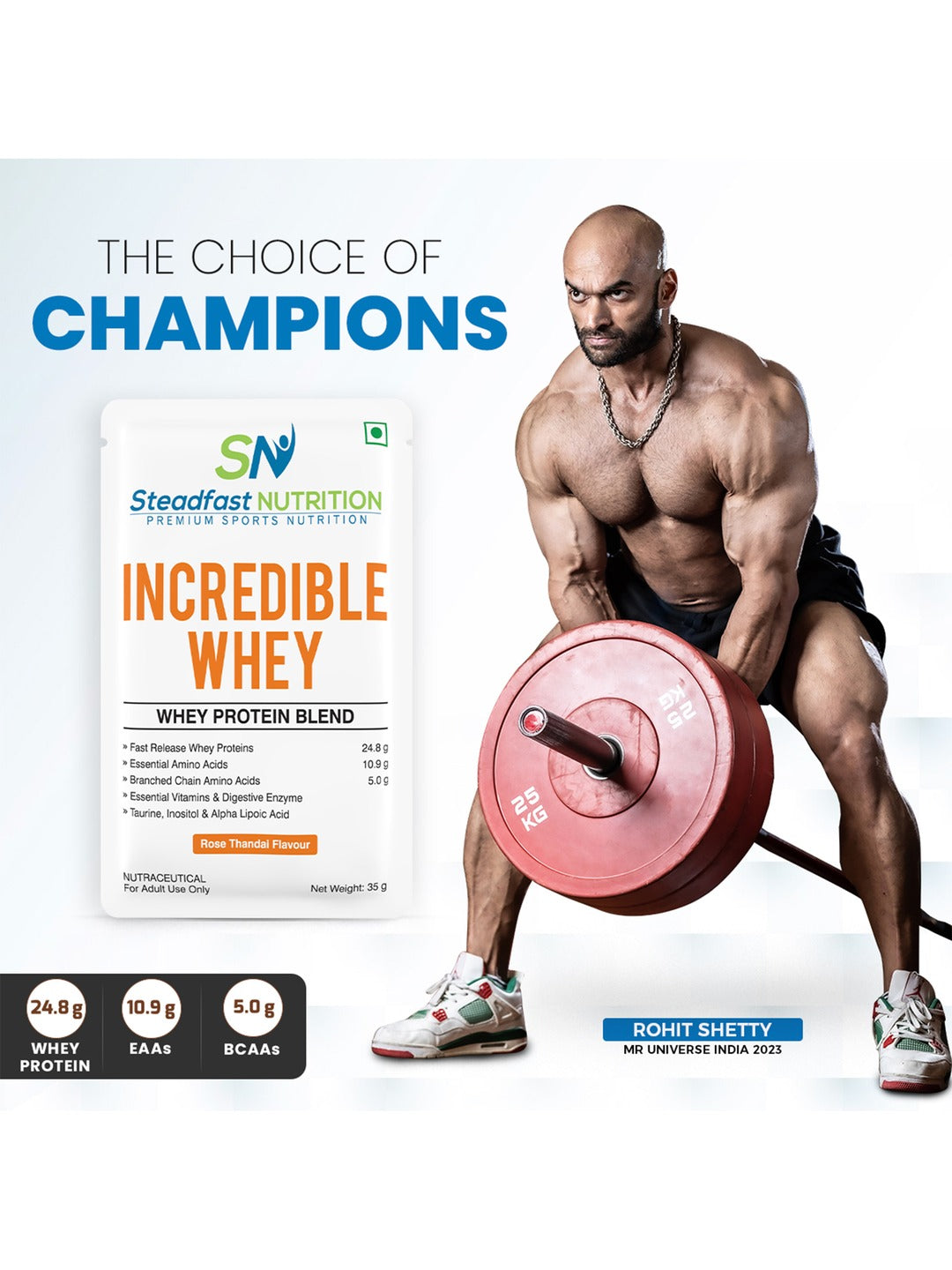 Steadfast Nutrition Incredible Whey Protein - Rose Thandai