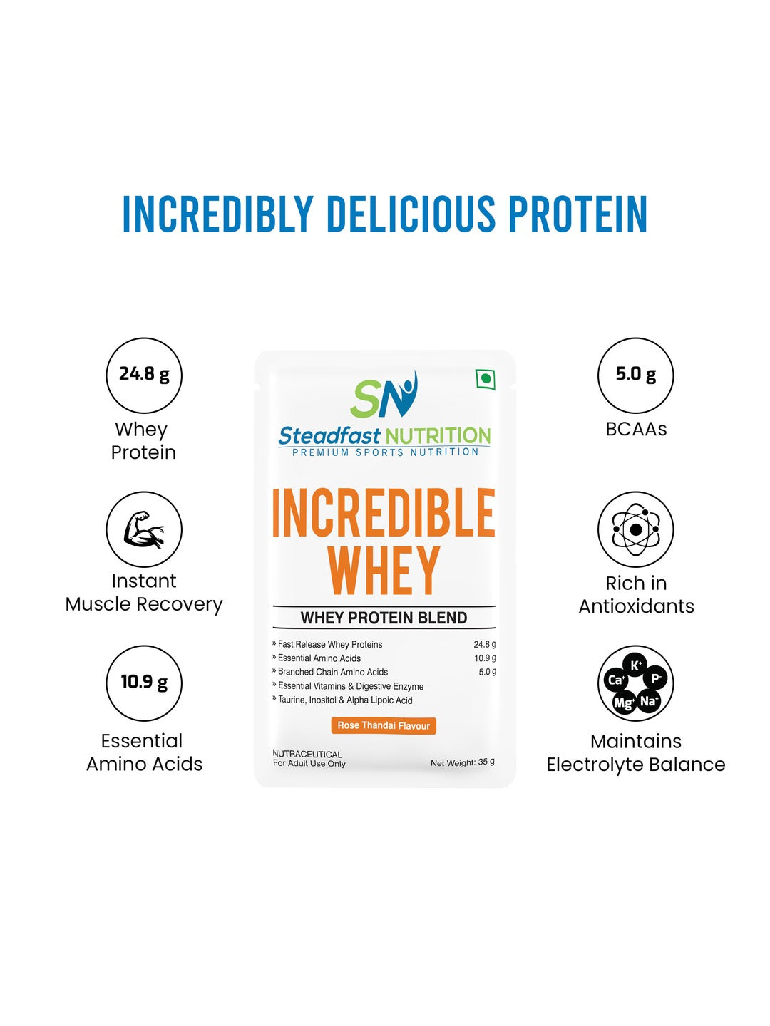Steadfast Nutrition Incredible Whey Protein - Rose Thandai