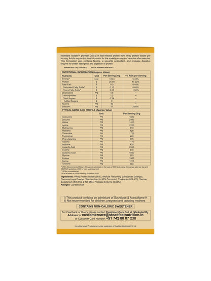 Steadfast Nutrition Incredible Isolate Protein