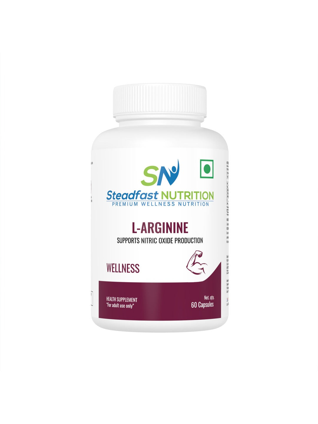 Steadfast Nutrition L-Arginine 500 mg Supplement (60 Capsules)