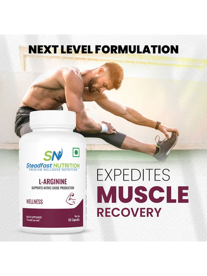 Steadfast Nutrition L-Arginine 500 mg Supplement (60 Capsules)