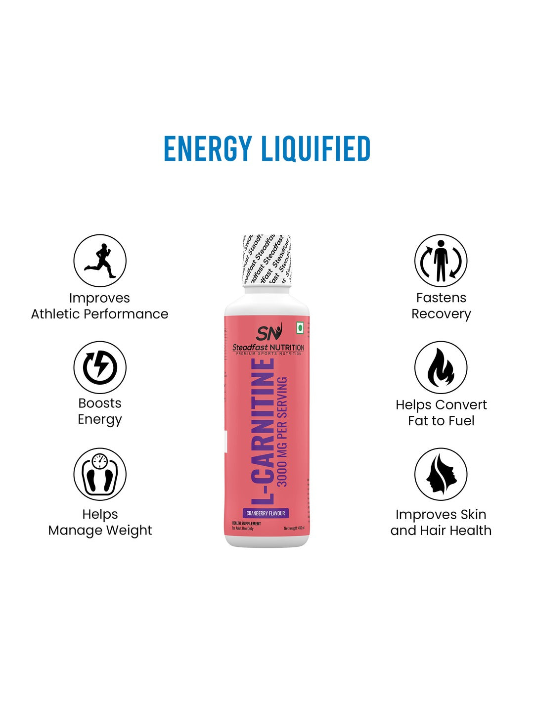 Steadfast Nutrition L-Carnitine 3000 mg Liquid Supplement