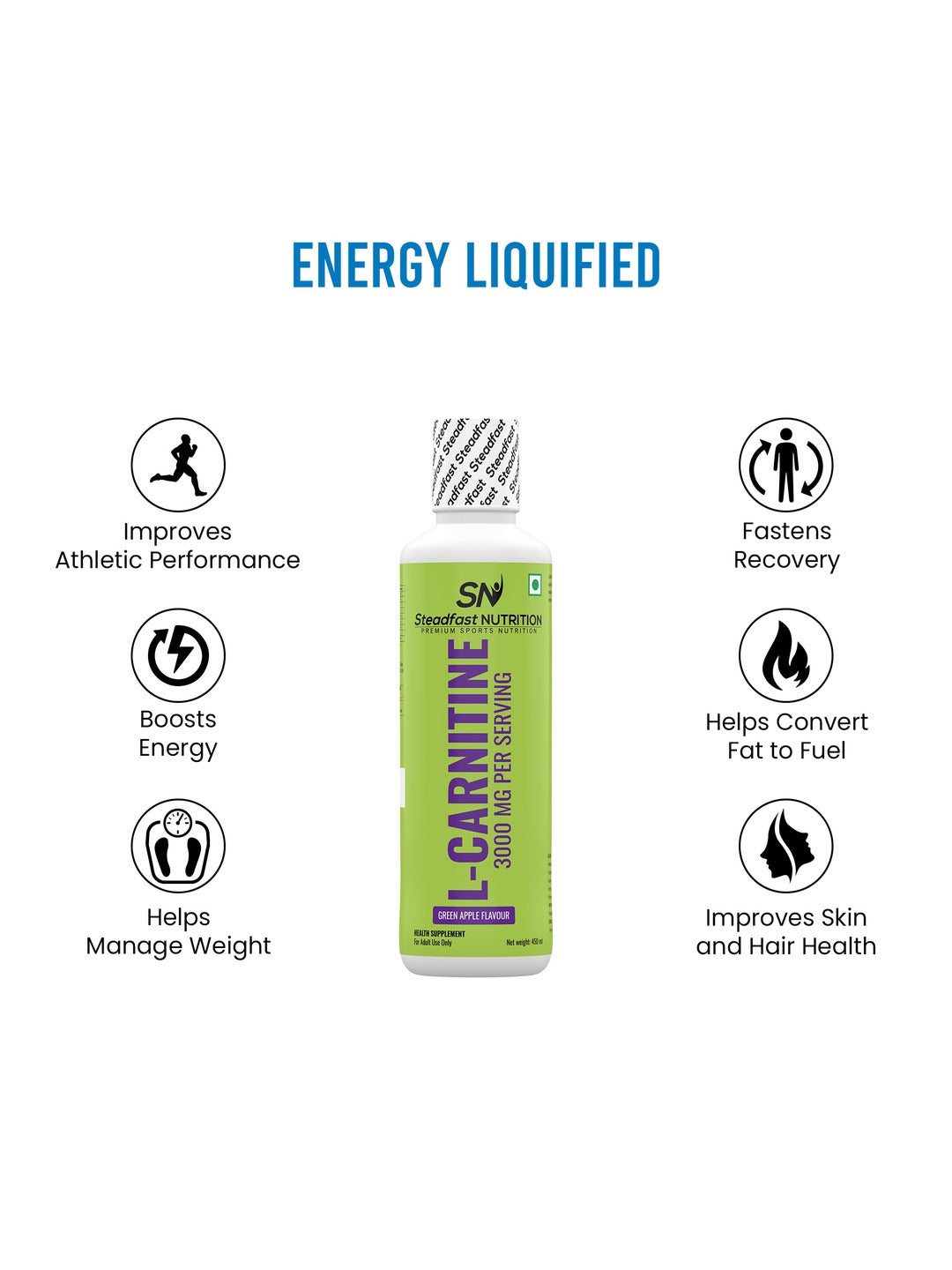 Steadfast Nutrition L-Carnitine 3000 mg Liquid Supplement