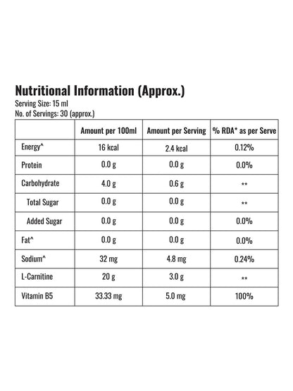 Steadfast Nutrition L-Carnitine 3000 mg Liquid Supplement