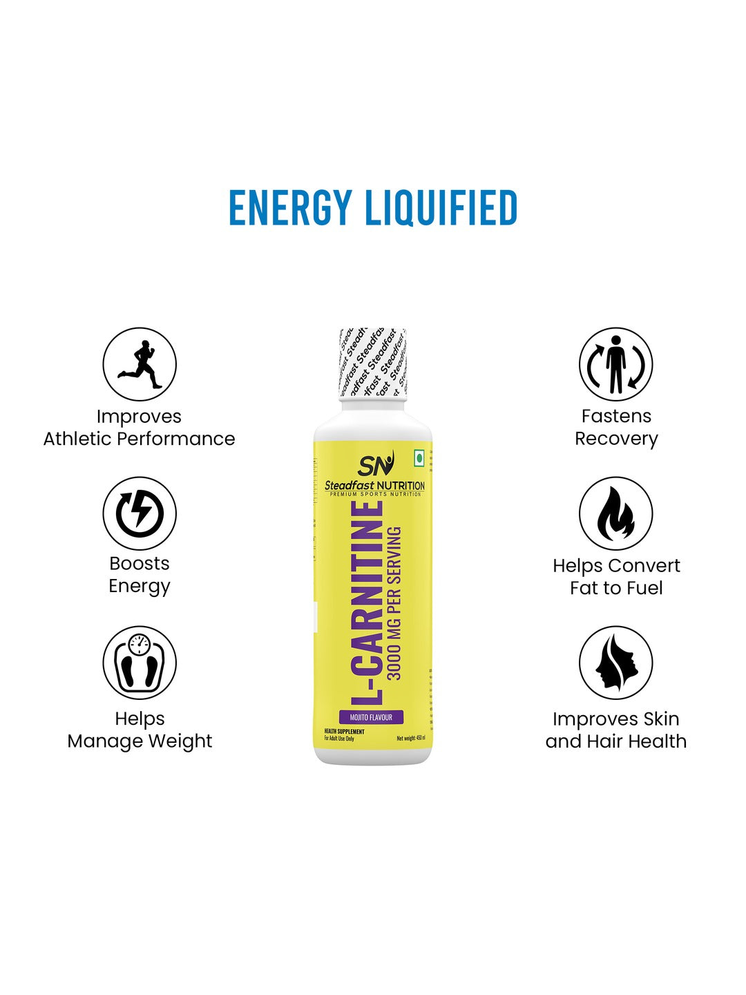 Steadfast Nutrition L-Carnitine 3000 mg Liquid Supplement