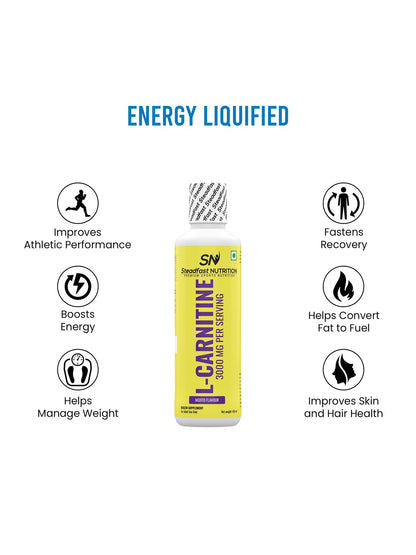 Steadfast Nutrition L-Carnitine 3000 mg Liquid Supplement