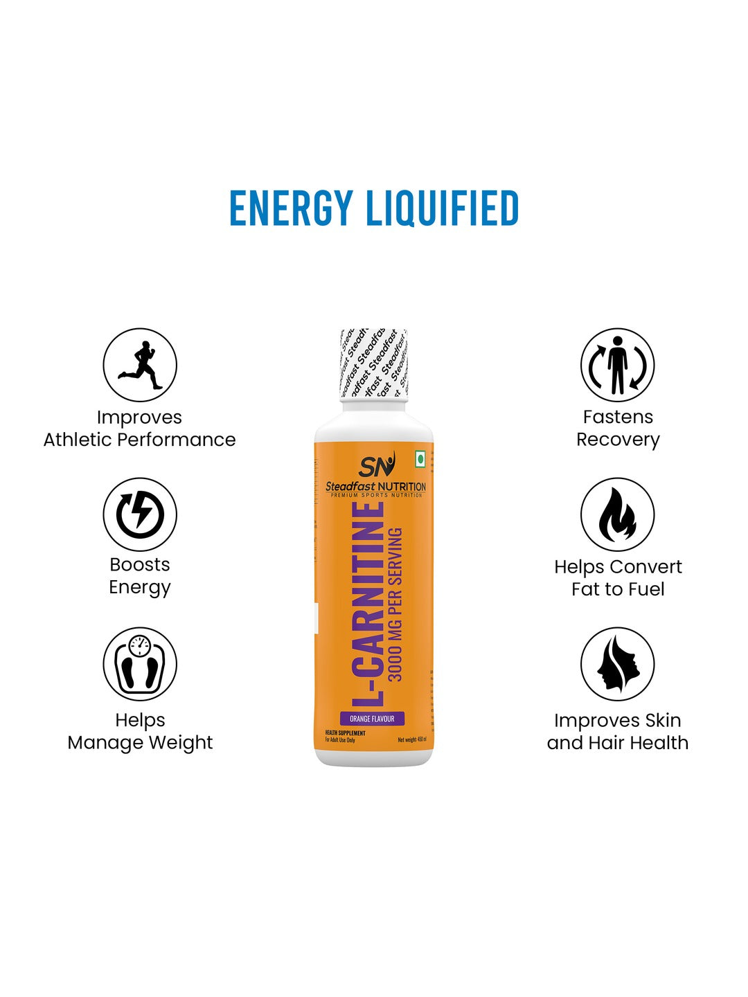 Steadfast Nutrition L-Carnitine 3000 mg Liquid Supplement
