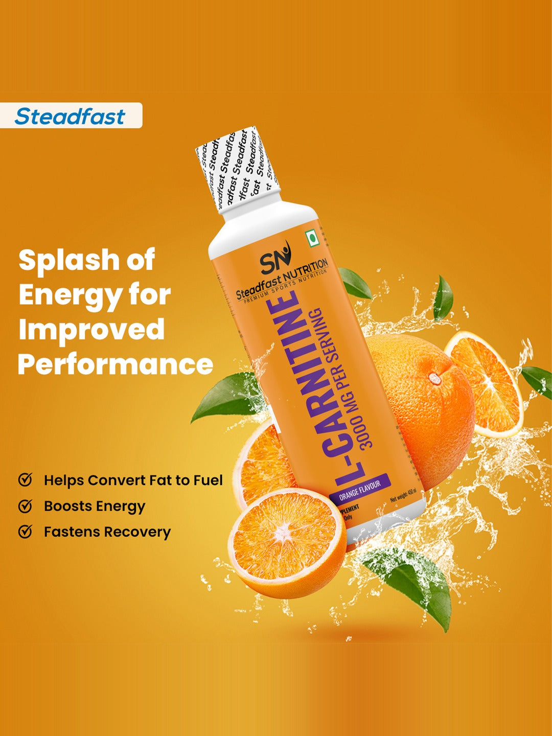 Steadfast Nutrition L-Carnitine 3000 mg Liquid Supplement