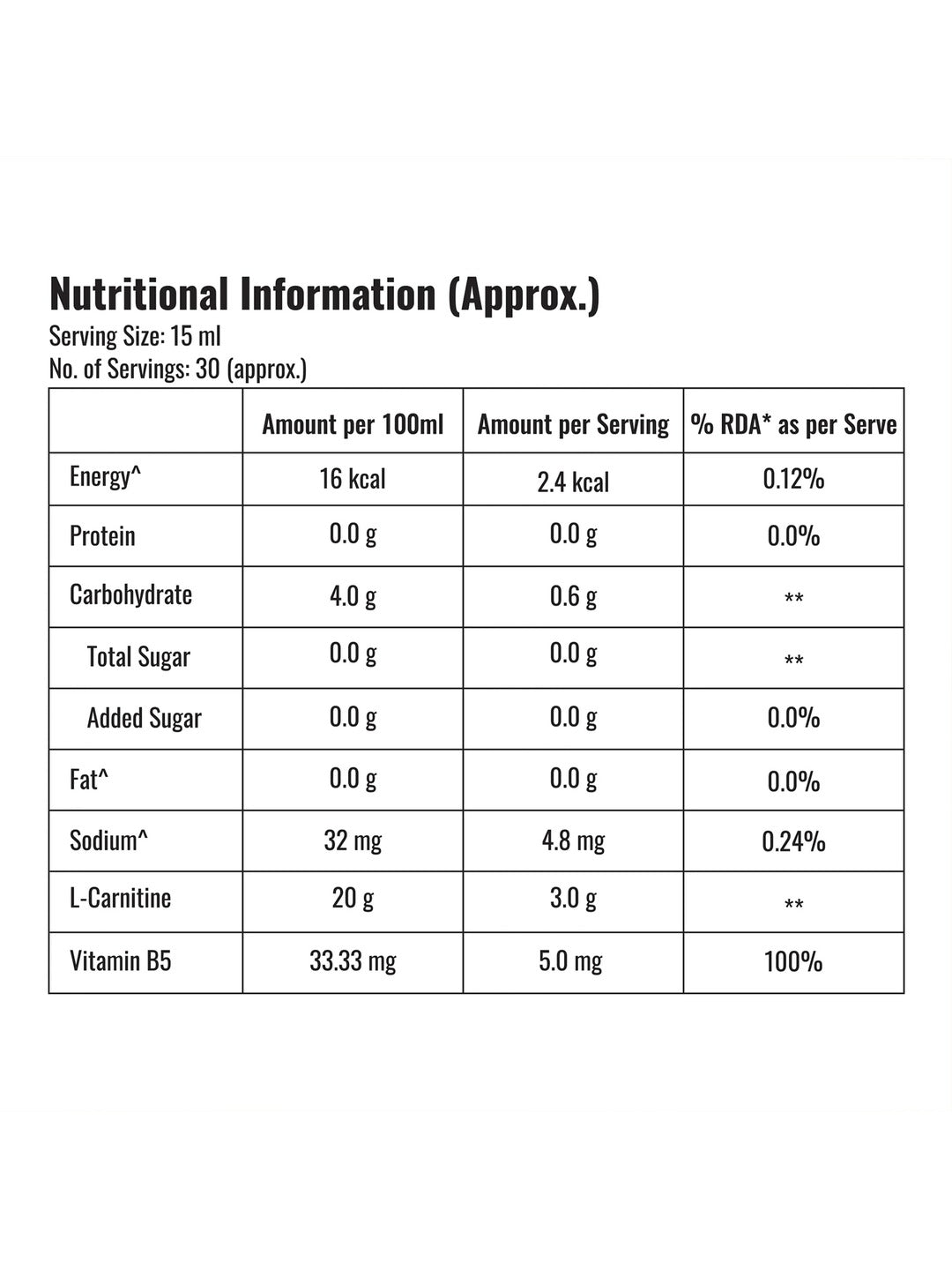 Steadfast Nutrition L-Carnitine 3000 mg Liquid Supplement