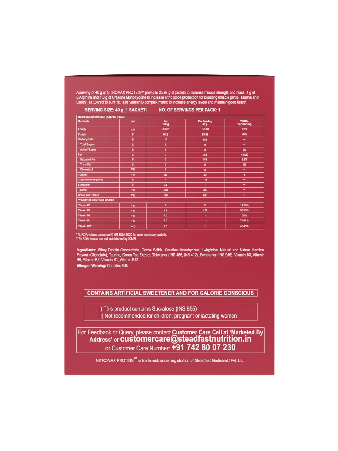Steadfast Nutrition NitroMax Protein - Chocolate