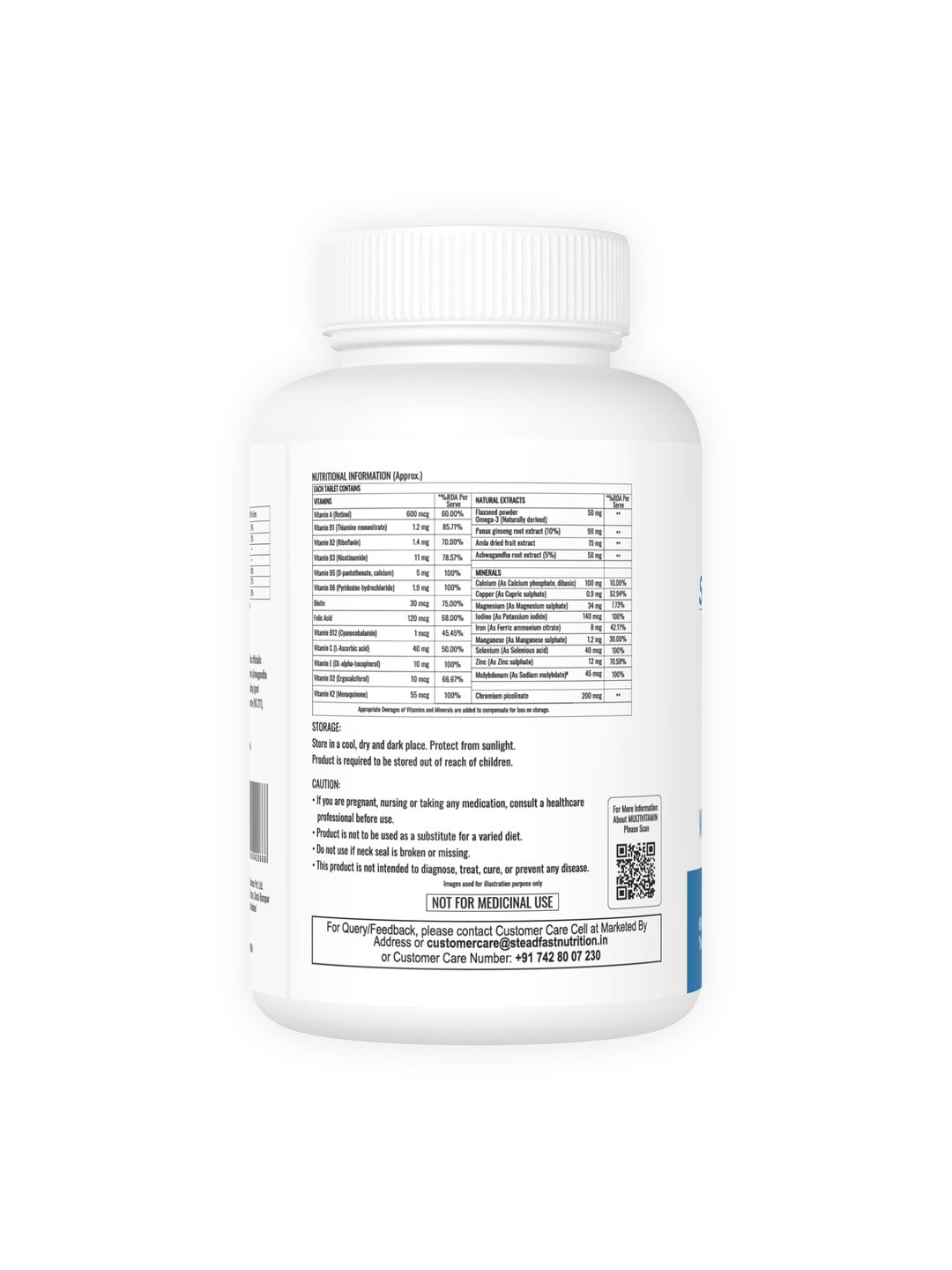 Steadfast Nutrition Multivitamin with Multiminerals & Omega-3 Fatty Acids (60 Tablets)