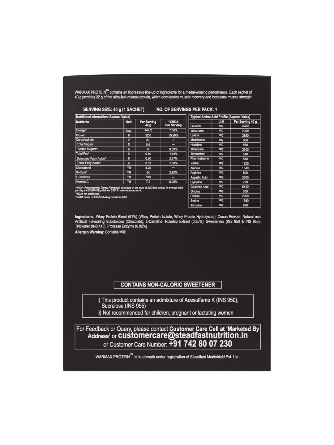 Steadfast Nutrition Warmax Whey Protein - Chocolate