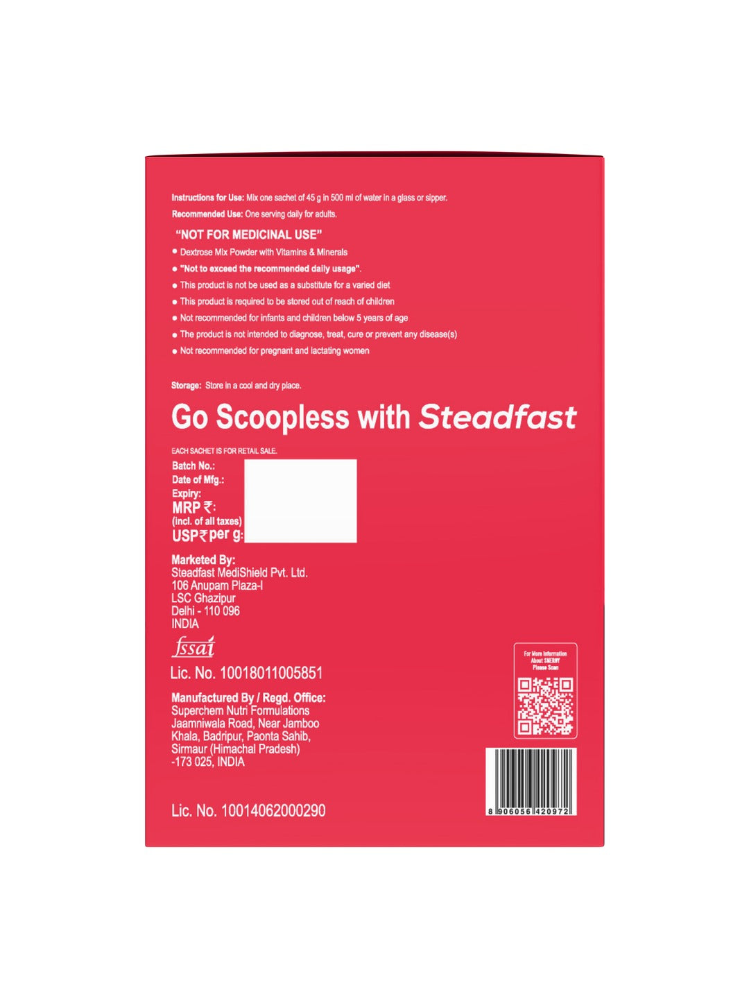 Steadfast Nutrition Snergy Instant Energy & Hydration Drink