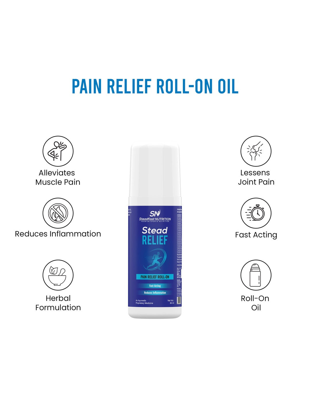 SteadRelief Pain Relief Roll-On (60 ml)