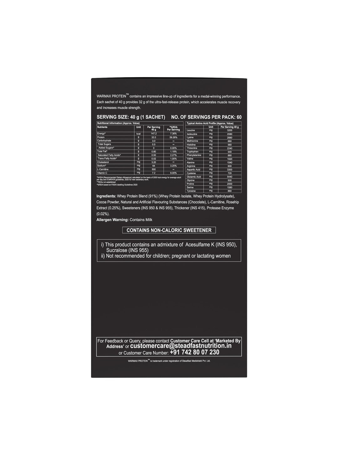 Steadfast Nutrition Warmax Whey Protein - Chocolate