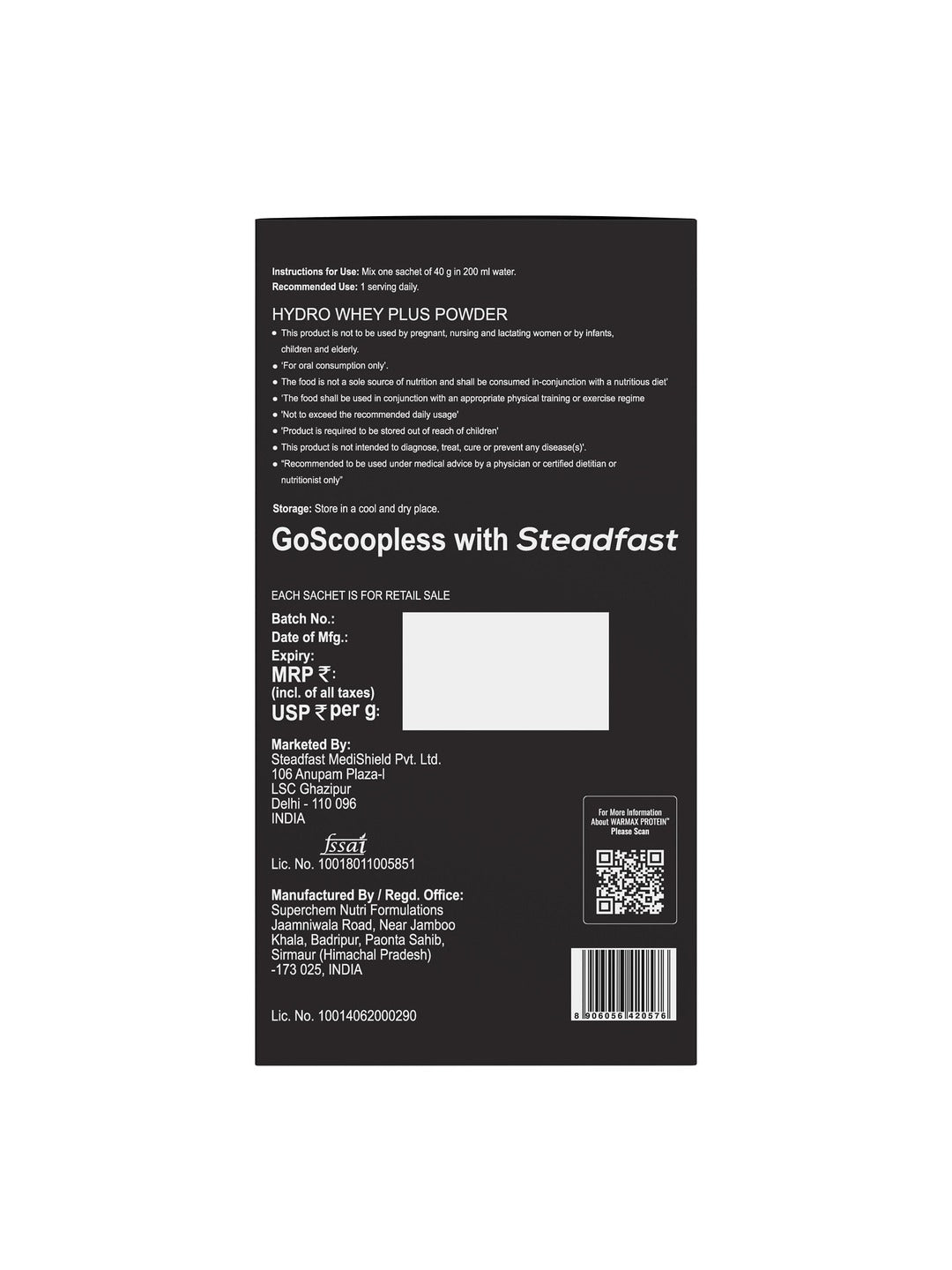 Steadfast Nutrition Warmax Whey Protein - Chocolate