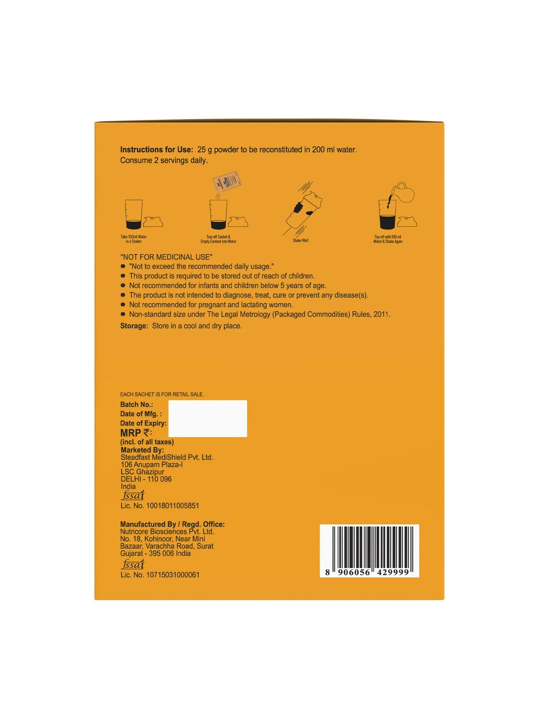 Steadfast Nutrition Whey Protein Concentrate - Unflavoured