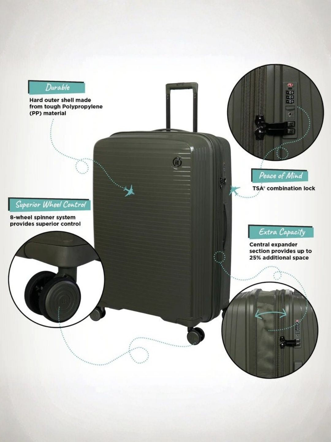 it luggage Spontaneous Olive Cabin 20 Inches Trolley Bag