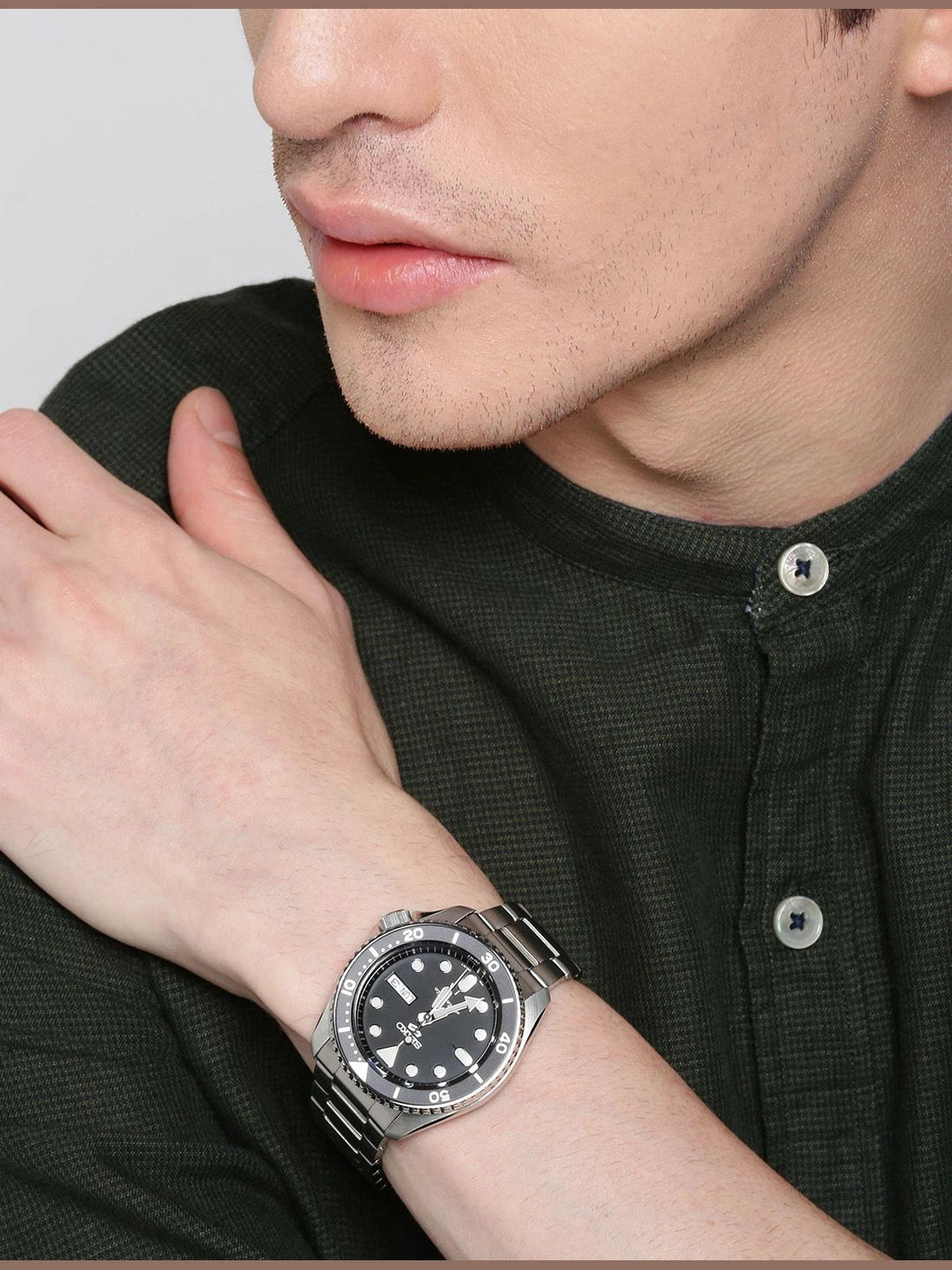 Seiko 5 Sports Automatic Black Analogue Watch - SRPD55K1