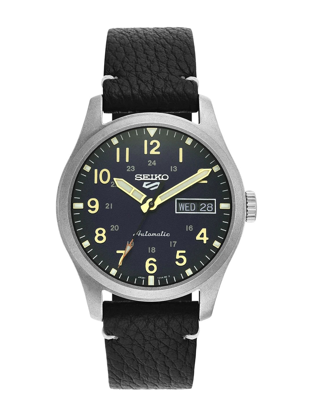 Seiko Blue Dial & Black Leather Strap Analogue Automatic Watch - SRPG39K1