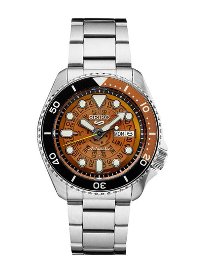 Seiko Textured Dial & Stainless Steel Strap Analogue Watch - SRPJ47K1