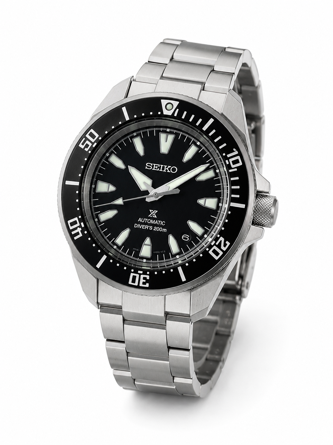 Seiko Round Black Dial Analog Watch With Date Display & Metal Strap - SRPL13K1