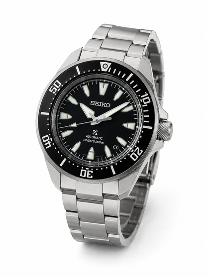 Seiko Round Black Dial Analog Watch With Date Display & Metal Strap - SRPL13K1