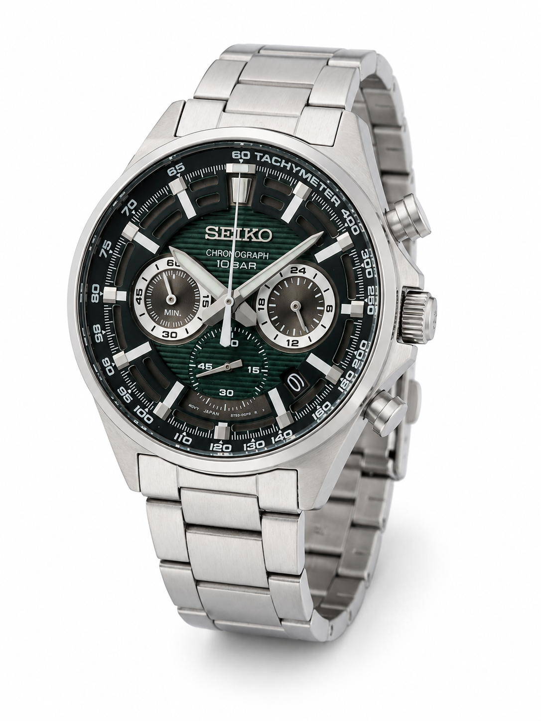 Seiko Round Green Dial Analog Watch - SSB405P1