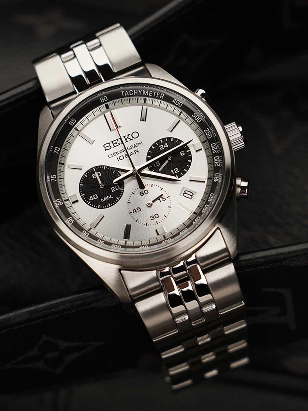 Seiko Stainless Steel Bracelet Style Strap Analogue Chronograph Watch - SSB425P1