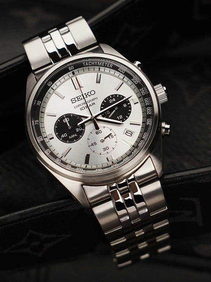 Seiko Stainless Steel Bracelet Style Strap Analogue Chronograph Watch - SSB425P1