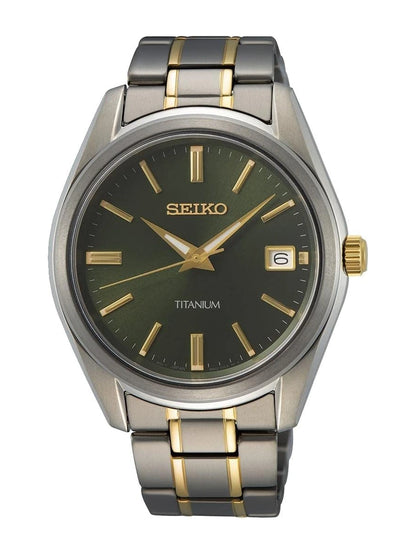 Seiko Round Green Dial Analog Watch - SUR377P1